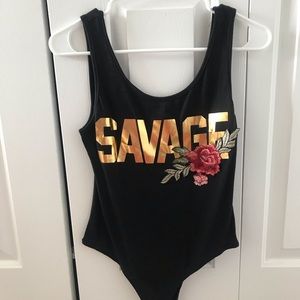 Black tank top bodysuit
